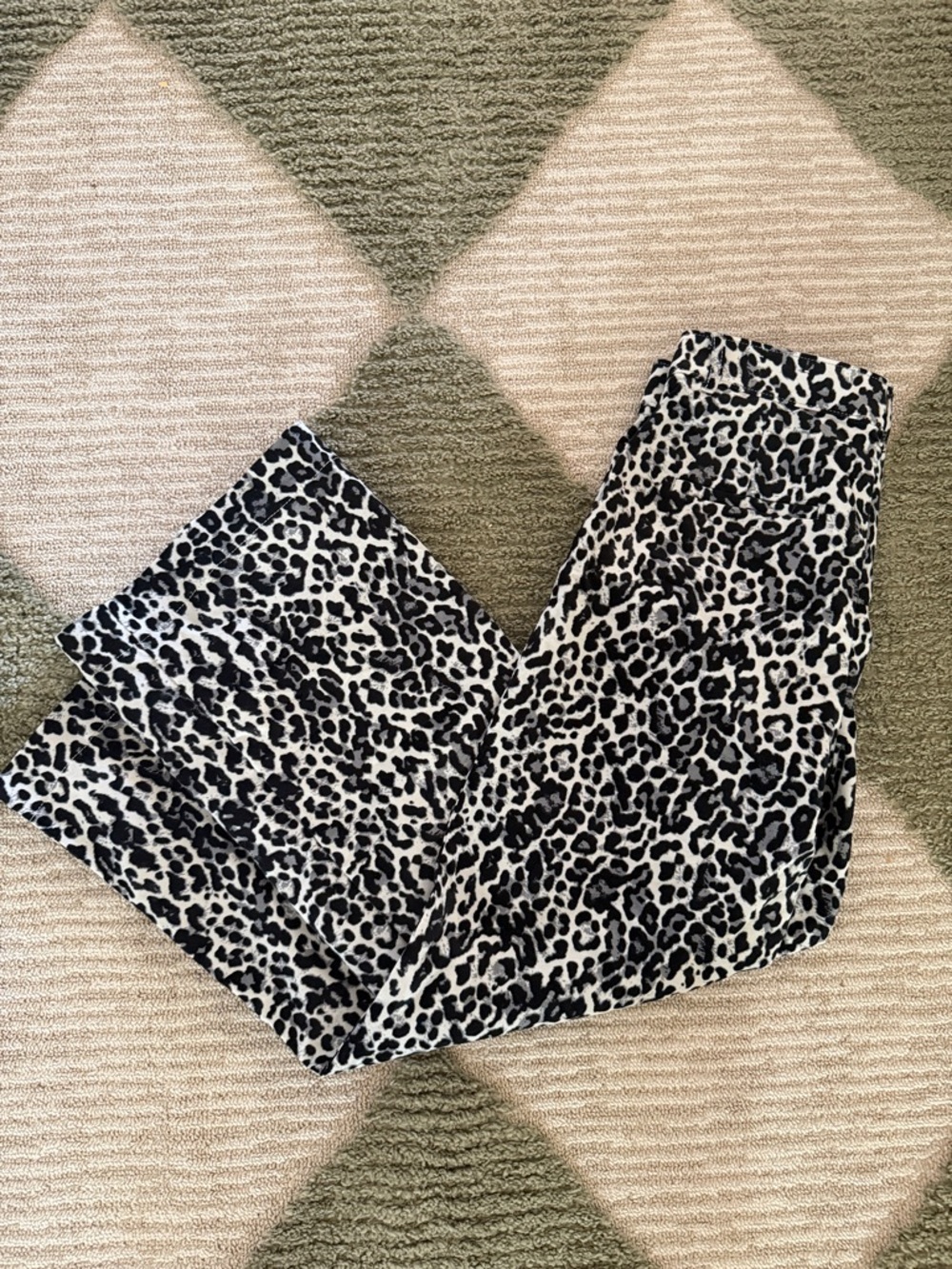 LOFT Black & White Leopard Print Straight Leg Pants